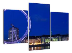 Nočné Londýnske oko - obrazy (Obraz 90x60cm)