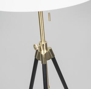 Stojací lampa statív čierna s nastaviteľným krémovým odtieňom - Scopo