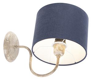 Nástenná lampa s krytom 20 cm béžová s modrou - Combi Classic