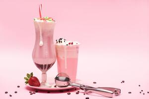 Fototapeta ružový mliečny koktail