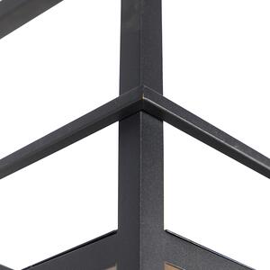 Priemyselná závesná lampa čierna so stojanom veľkými 4 svetlami - Cage Rack