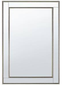 Nástenné zrkadlo strieborné a zlaté obdĺžnikové 60 x 90 cm minimalistický dizajn art deco spálňa obývacia izba