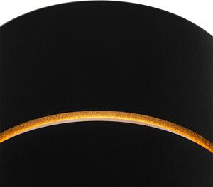 Dizajnová nástenná lampa čierna so zlatom - Pia