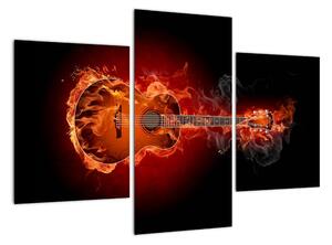 Obraz horiace gitara (Obraz 90x60cm)