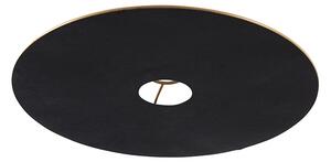 Velúrové ploché tienidlo na žiarovku čierne so zlatom 45 cm