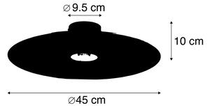 Stropné svietidlo čierne ploché tienidlo taupe 45 cm - Combi