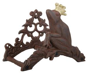 Liatinový nástenný držiak na záhradnú hadicu Frog, 25,5x20 cm, hnedá