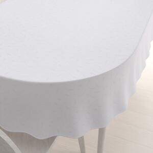 Biante Teflónový oválny obrus TF-011 Popínavé lístky - studená biela 60x100 cm