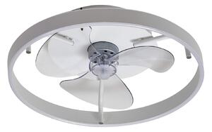 Stropný ventilátor Momitu s LED osvetlením, biely, hliník, Ø 50 cm – Lindby Lindby, Momitu, stmievateľné, Biela, Obývacia izba, Hliník, Moderný