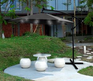 Dekorstudio Záhradný slnečník s LED osvetlením - 270 cm - tmavo sivý