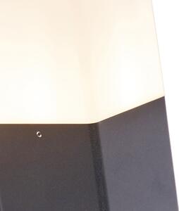 Vonkajšie nástenné svietidlo čierne s opálovo bielym odtieňom IP44 - Dánsko