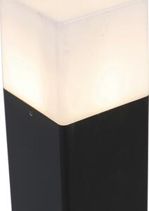 Stojaca vonkajšia lampa čierna s opálovo bielym tienidlom 70 cm - Dánsko