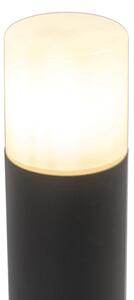 Stojaca vonkajšia lampa čierna s opálovým tienidlom biela 30 cm IP44 - Odense