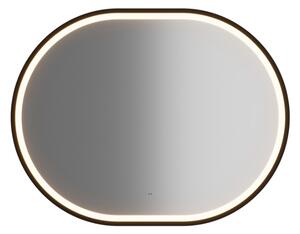 LED zrkadlo APOLLO 2 | čierna 90 x 70 cm