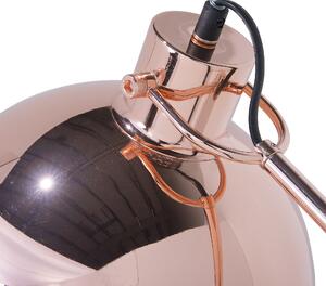 Stojacia lampa medená kovová 155 cm nastaviteľná s tienidlom industriálna