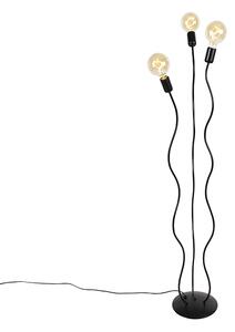 Dizajnová stojanová lampa čierna 3 -svetlá - Wimme