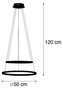 Moderné závesné svietidlo antracitové vrátane LED stmievateľnej - Anella Duo