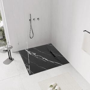 Rea Bazalt Carrara, SMC sprchová vanička 90x90, čierna-kamenný vzor, REA-K7003
