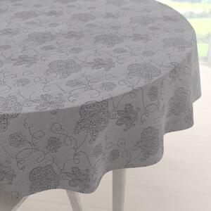 Biante Teflónový okrúhly obrus TF-083 Kvetované ornamenty na sivom Ø 40 cm