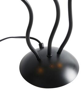 Dizajnová stolná lampa čierna 3-svetlá - Wimme