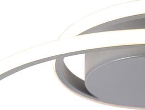 Dizajnové stropné svietidlo oceľové vrátane LED 3-stupňového stmievania - Krula