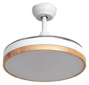 Stropný ventilátor Oras s LED osvetlením, biely, DC, tichý, Ø 107 cm – Lindby Lindby, Oras, Biela, Obývacia izba, Plast, Moderný