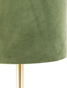 Botanická stolná lampa mosadz so zeleným tienidlom 25 cm - Simplo