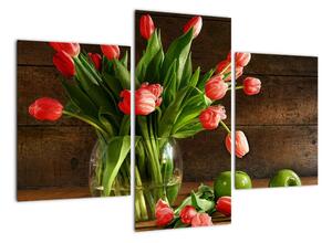 Obraz tulipánov vo váze (Obraz 90x60cm)