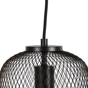 Priemyselná závesná lampa čierna 110 cm 3-svetlá - Bliss Mesh