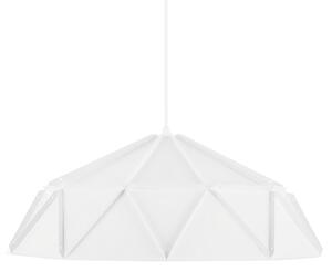 Závesná lampa biela kov geometrický tvar na 1 žiarovku osvetlenie moderný industriálny štýl kuchyňa jedáleň obývačka