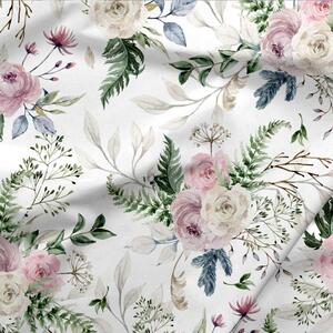 Kvetinový sen pastelové kvetiny dizajnová prémiová bavlna