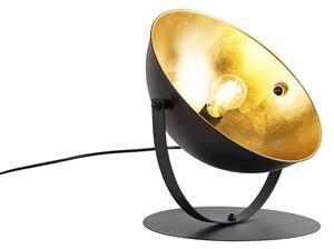 Priemyselná stolová lampa čierna so zlatom nastaviteľná 39,2 cm - Magnax