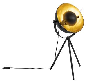 Stolová lampa čierna so zlatým nastaviteľným statívom 63,3 cm - Magnax