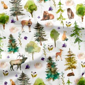Les so zvieratkami dizajnová prémiová bavlna