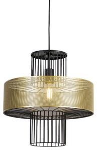 Dizajnová závesná lampa zlatá s čiernou 40 cm - Tess