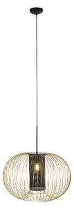 Dizajnová závesná lampa zlatá s čiernou 60 cm - Marnie