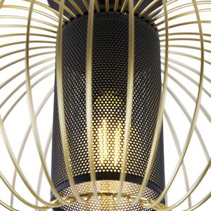 Dizajnové stropné svietidlo zlaté s čiernou - Marnie