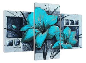 Obraz modré kvety (Obraz 90x60cm)