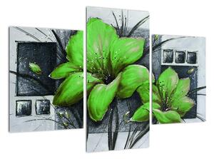 Obraz zelené kvety (Obraz 90x60cm)