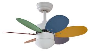 Stropný ventilátor Litur so svetlom, tichý, Ø 77 cm, E27 – Lindby Lindby, Litur, Viacfarebná, Obývacia izba, Drevo, Moderný