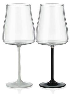 Crystalex Pohár Black White stems 400 ml 2 ks