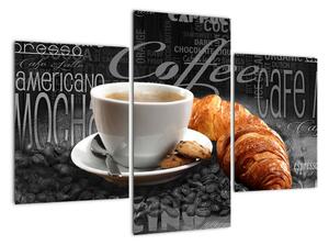 Káva s croissantom - obraz (Obraz 90x60cm)