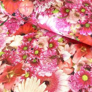 Ružové gerbery dekoračná látka