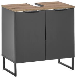 SKRINKA POD UMÝVADLO, čierna, čierna, farba duba, 60/60/35 cm home24 - Kúpeľňové skrinky, Online Only