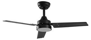 Stropný ventilátor Aerallo s LED osvetlením, čierny, CCT, tichý – Lindby Lindby, Aerallo, Čierna, Obývacia izba, Kov, Moderný
