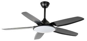 Stropný ventilátor Divian s LED osvetlením, čierny, DC, tichý, CCT – Lucande Lucande, Divian, Čierna, Obývacia izba, Kov, Moderný