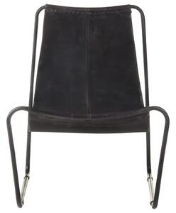 Relaxačná stolička čierna pravá koža