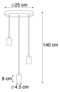 Art deco závesná lampa medená - Facil 3