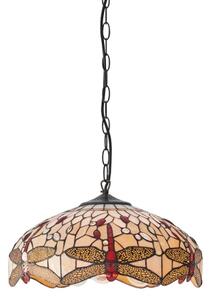 Endon 70824 - Luster na reťazi Tiffany DRAGONFLY 3xE27/60W/230V pr. 41 cm