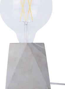 Stolná lampa sivá betónový stojan nepravidelná žiarovka moderná minimalistická